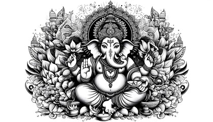 Lord Ganpati on Ganesh Chaturthi background Lord ganesha ganpati and festive