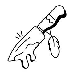Knife icon in doodle style 

