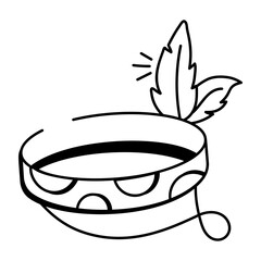 A doodle icon of boho headpiece
