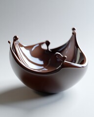 delicious looking milk chocolate dessert, glazed, plain background, depth of field , generative ai