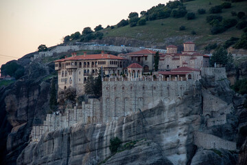 Fototapeta premium breathtaking view of orthodox christian holy monastery at meteora