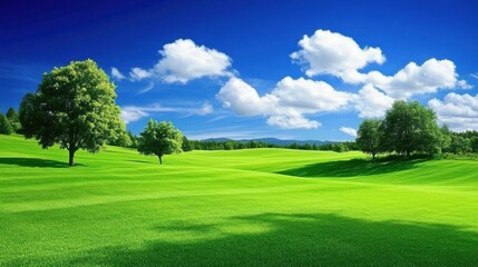 Obraz premium Verdant Meadows: A Tranquil Natural Landscape