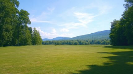 Fototapeta premium Verdant Meadows: A Tranquil Natural Landscape