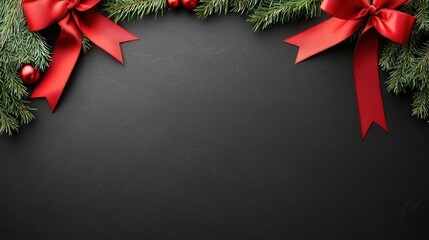 Create a festive christmas wallpaper with a chalkboard background and evergreen accents