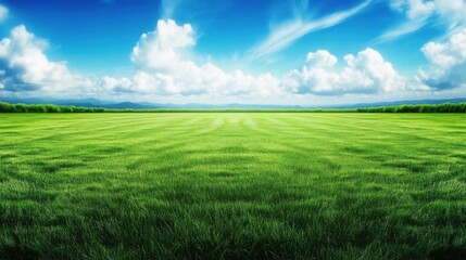 Fototapeta premium Verdant Meadows: A Tranquil Natural Landscape