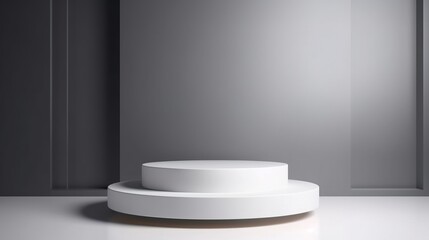 Fototapeta premium Modern White Display Platform in Neutral Setting