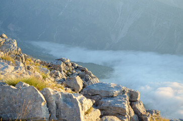 wonderful view cloudcovered canyon rocky mountain