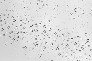 Water drops background, backdrop glass covered with drops of water. bubbles in water