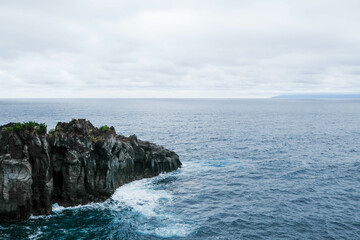 Jogasaki Coast in Izu with scenic spot of cliff and coastal sea with blue sky and sea