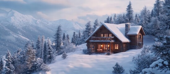 Cabin in the Snowy Mountains