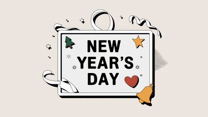 New year's day written wallpaper template background New years day isolated background celebration