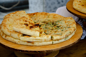 Delicious and fresh pies with filling