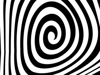 Black and white abstract ellipse background. Hypnosis pattern.