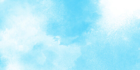 Grunge tint light blue watercolor abstract background, Aquarelle paint paper textured, blue sky with clouds, Sky Nature Landscape Background, sky background with white fluffy clouds.	