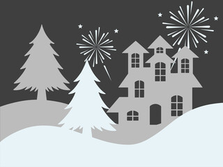 Naklejka premium Happy New Year 2025 Illustration