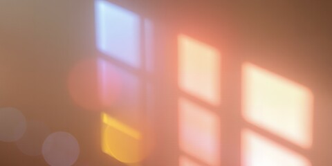 Soft light streams through a window, casting abstract shapes on the wall.
