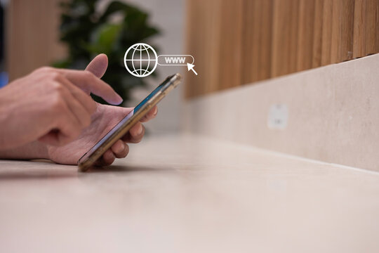 online shoping make mobile payment at home.
