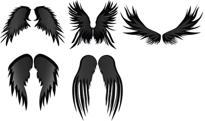 Dark Angel Wings Ornament - The Quirky Celts 5 Wings