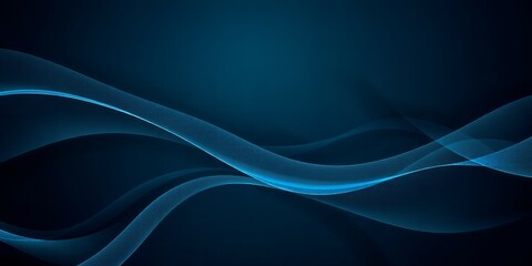 Fototapeta premium Abstract blue wave design on a dark background.