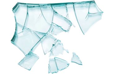 Shattered glass pieces create intriguing patterns and textures for artistic exploration