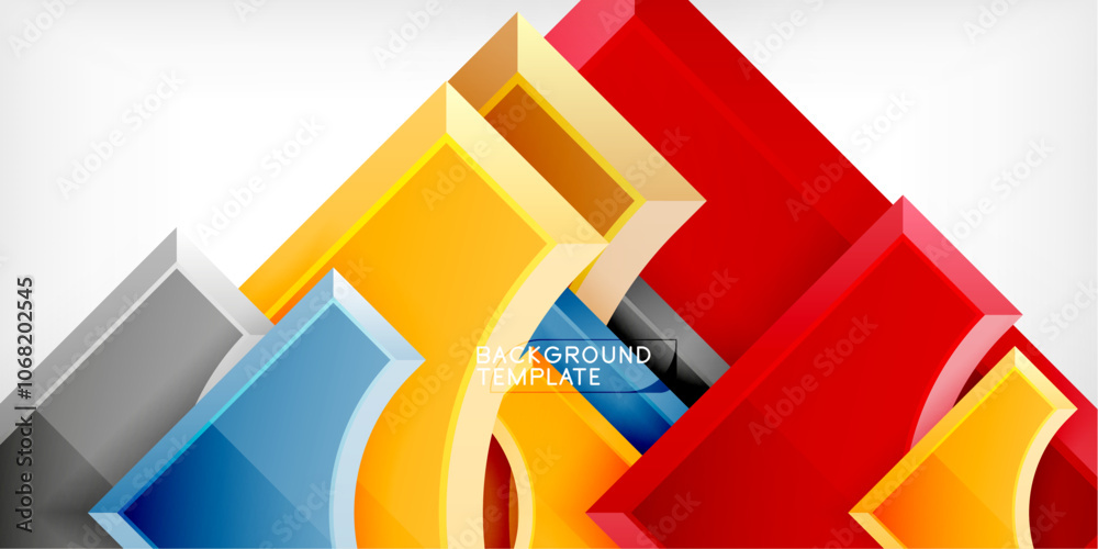 Poster Geometric design abstract background - circles and triangles
