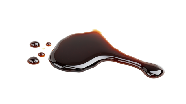 Explore the rich texture and color of glossy liquid on a transparent background