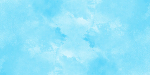 Grunge tint light blue watercolor abstract background, Aquarelle paint paper textured, blue sky with clouds, Sky Nature Landscape Background, sky background with white fluffy clouds.	