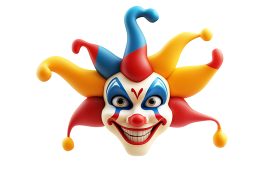 clown hat with hat Multicolored harlequin, jester hat with bells, PNG, transparent