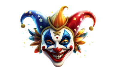 clown hat with hat Multicolored harlequin, jester hat with bells, PNG, transparent