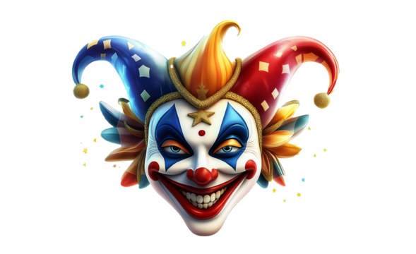 clown hat with hat Multicolored harlequin, jester hat with bells, PNG, transparent