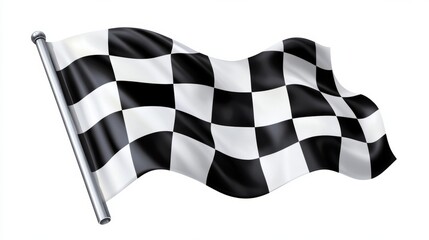 Depicting a competition sport with a checkered racing flag symbolizing the start and finish
