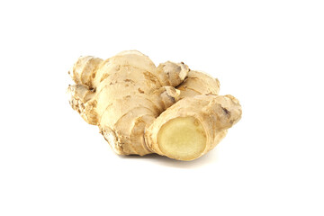Fresh ginger root isolated on white background