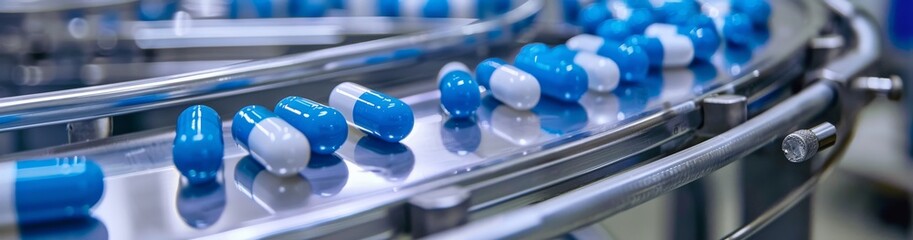 Cuttingedge technology is used in pharmaceutical manufacturing to produce Blue and White Capsules, integrating automation, technology, and skilled labor to ensure quality control and efficiency