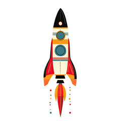 Rocket Isolated On Transparent Background, Generative AI