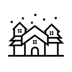 Cozy Christmas winter new year holiday Vector Pictogram