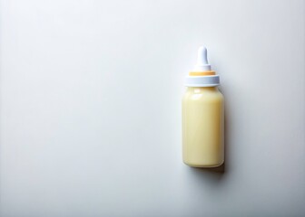 Simple White Baby Bottle on White Background - Perfect for Parenting, Infant Care, Baby Products, Newborn Essentials, Bottle Feeding, Childcare, Nursery Decor, Baby Accessories, and More