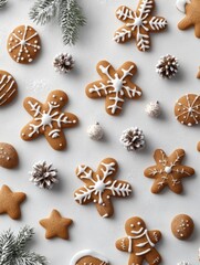 Fototapeta premium Christmas Gingerbread Cookies Header, banner
