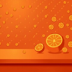 다양한 주황색 패턴의 배경 이미지(Background image with various orange patterns)