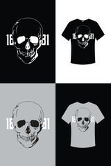 A Black Skull T Shirt With The Number 1881