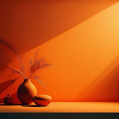다양한 주황색 패턴의 배경 이미지(Background image with various orange patterns)