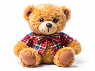 Fototapeta premium Adorable Teddy Bear on Transparent Background Perfect for Fashion Photography and Creative Projects, Ideal for Children's Merchandise, Cute Decor, and Whimsical Designs
