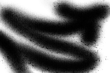 Abstract black spray paint graffiti texture in the white background