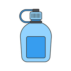 Illustration of a Blue Water Bottle