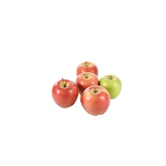 Fresh Gala Apples with One Isolated Green Apple on White Background