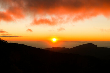 sunset over the mountains