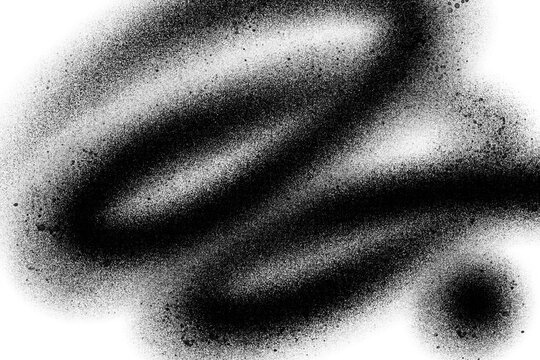 Abstract black spray paint graffiti texture in the white background