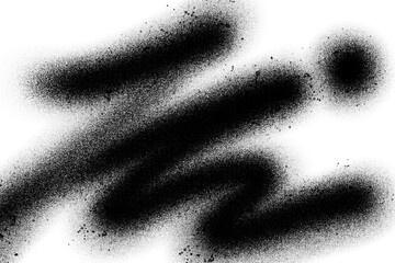 Abstract black spray paint graffiti texture in the white background