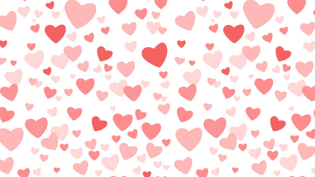 White background illustration with lots of hearts, for Valentine's Day..