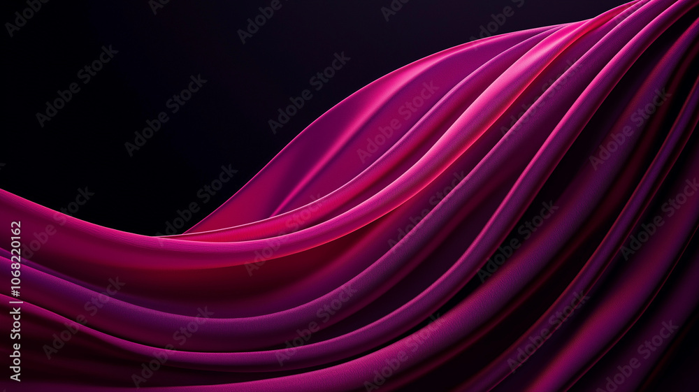 Leinwandbilder smooth flowing curves in deep purple and pink create dynamic visual experience, evoking sense of ele