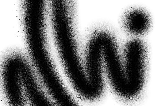 Abstract black spray paint graffiti texture in the white background